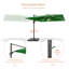 Parasol en porte-à-faux carré éclairé 10 pi avec base Sharesse-544952666