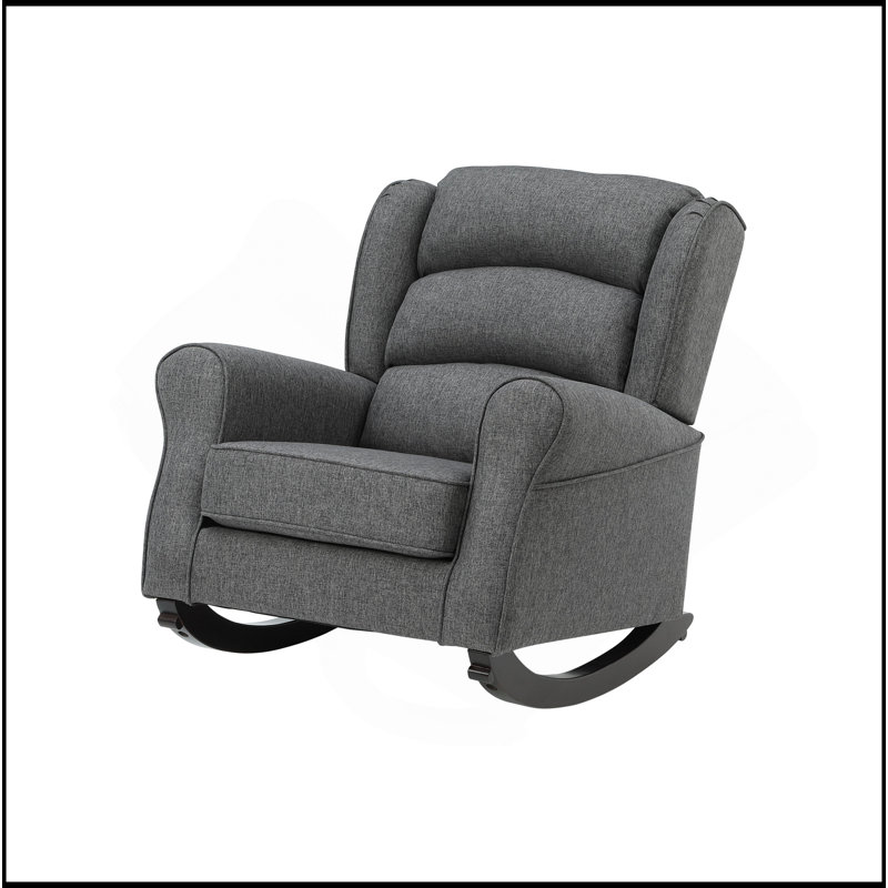 Chaise berçante en tissu gris