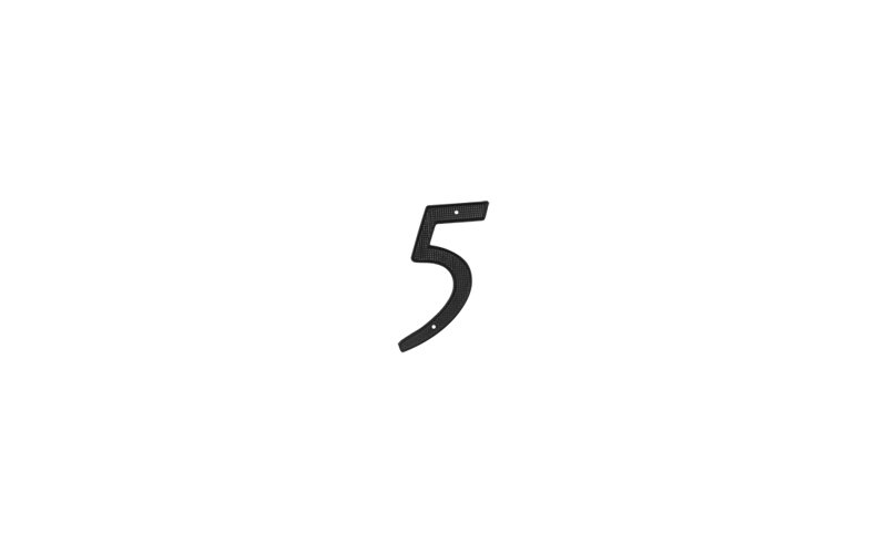 Deltana RNZ4-5 4" Numbers Zinc Die-Cast, Black