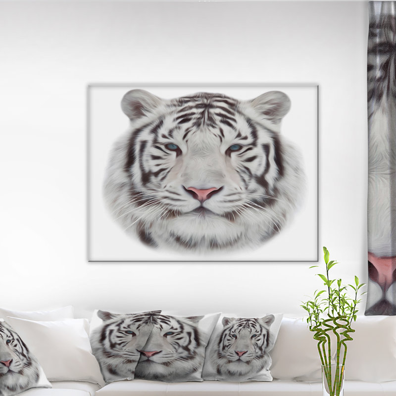 « white bengal tiger », peinture à l’animal, H 30 po x l 40 po x P 1,5 po, Toile tendue