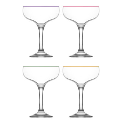 Verres à cocktail à rebords multicolores LAV Misket, 8 oz
