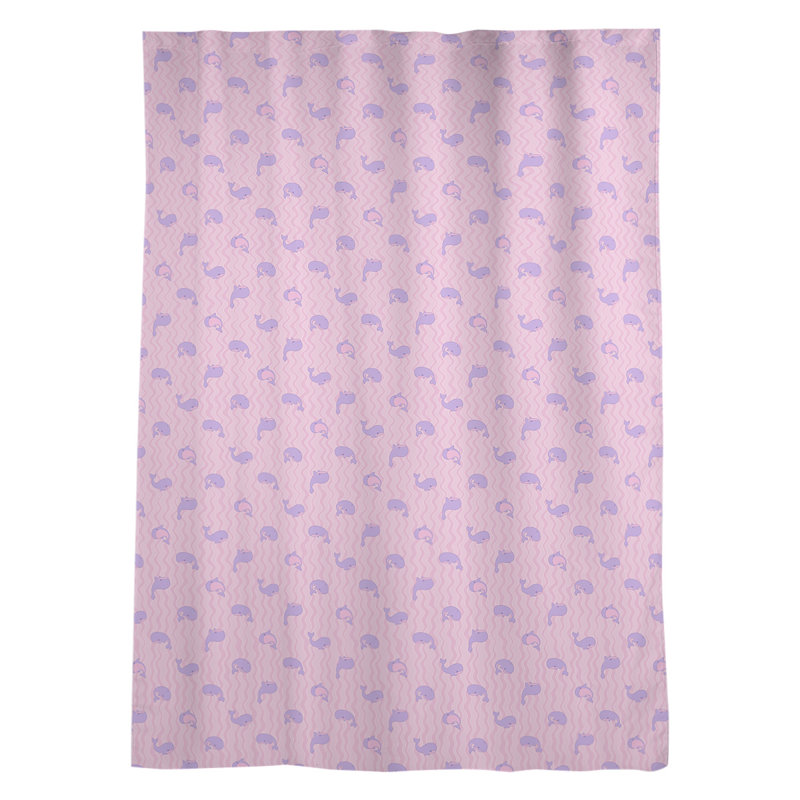 Panneau de rideau simple avec passe-tringle baleines Kitterman, Rose / mauve