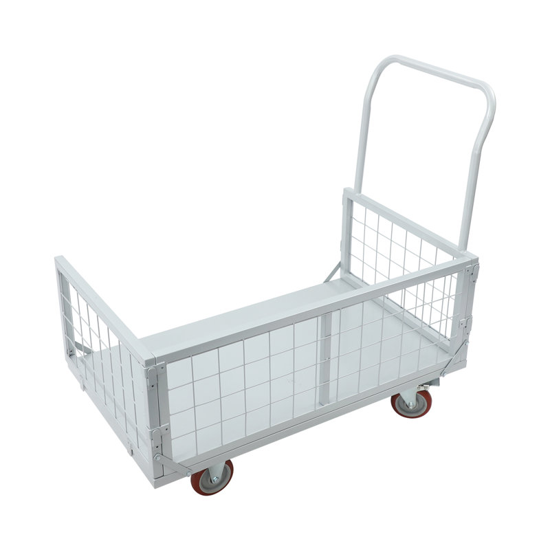 Chariot-poussoir polyvalent, chariot-plateforme, chariot-plateforme robuste 4 en 1 avec cage pour garage (38,39 x 23,62 x 38,86 po)