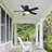 Stylish 42"/52" Flush Mount Ceiling Fan with LED Light, 5 Reversible Blades, Quiet DC Motor and Remote Control-735981063-735981059