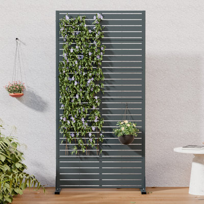 H 72 po x l 35 po x P 16 po avec écran d'intimité en métal et panneau de clôture en treillis pour terrasse