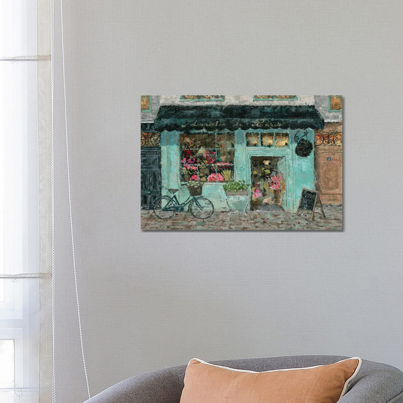 Parisian Flower Shop by Marie Elaine Cusson - Wrapped Canvas Painting, 66.04 cm H x 45.72 cm W x 3.175 cm D