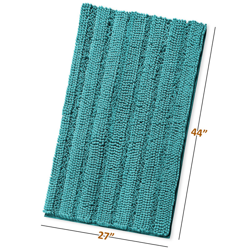 Clara Clark Chenille Extra Soft And Absorbent Bath Mat., Teal