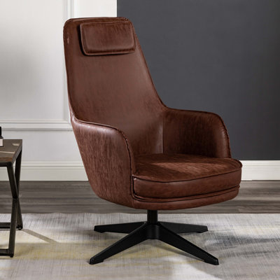 Faux Leather Swivel Armchair
