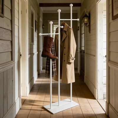 Freestanding Coat Rack With Heavy Duty Metal Frame And Marble Base, 3-Tier Clothes Rack For Entryway, Living Room, Bedroom Or Hotel