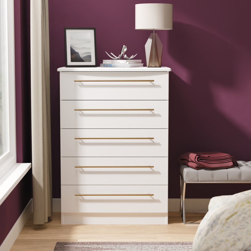 Fully Assembled Lynese 5 - Drawer Chest of Drawers