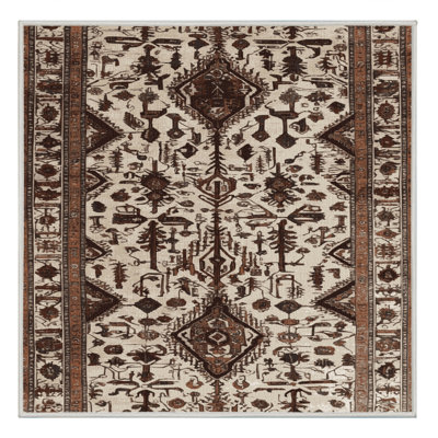Machine Washable Persian Beige Area Rug