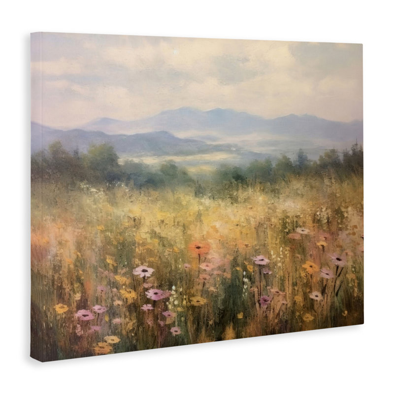 Fleurs de prairie et toile de montagnes, conception par LSR Creative Studio, H 16 po x l 20 po