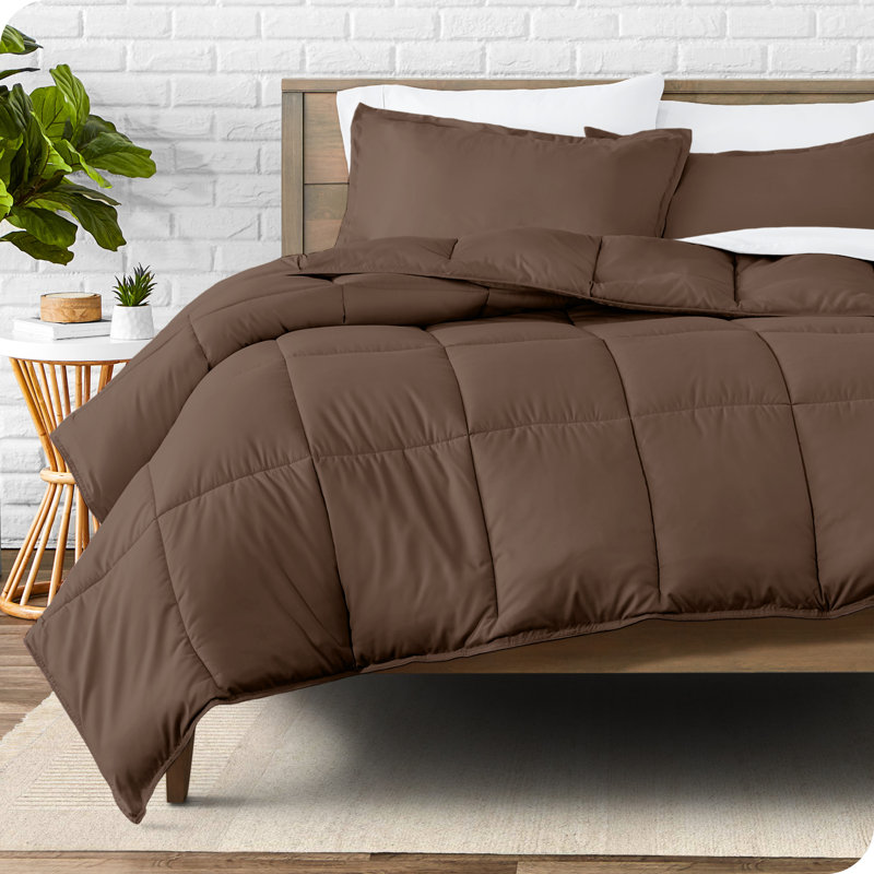 Soft All Season Comforter Set, Cocoa, Oversized King Comforter + 2 King Shams