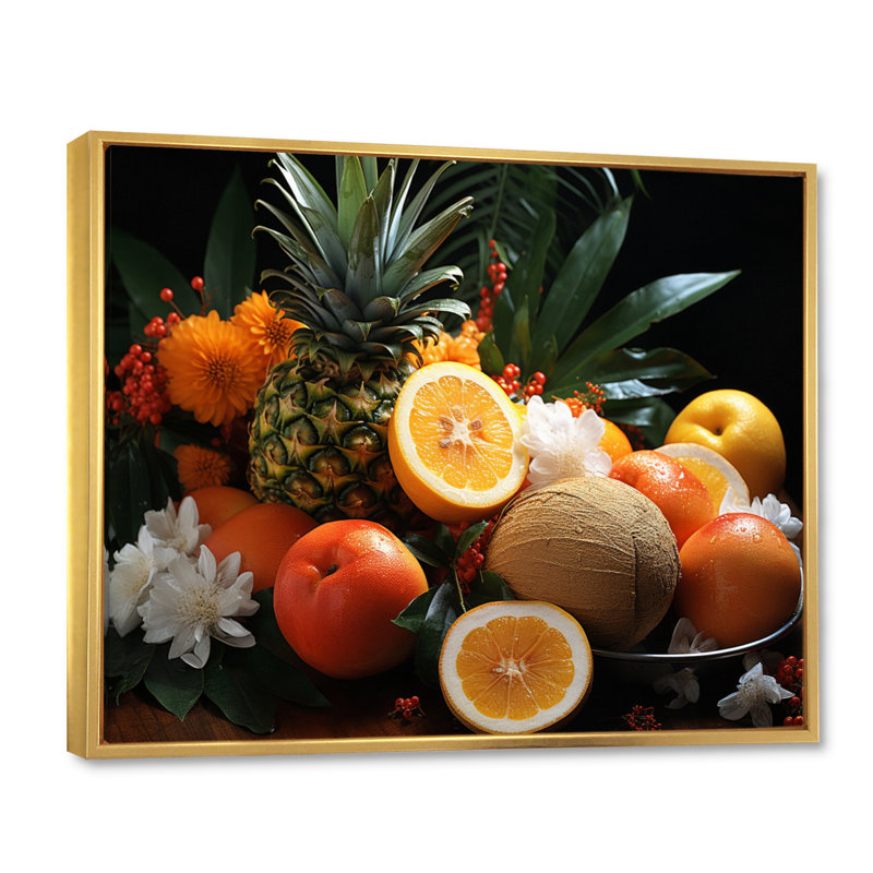 Hawaii Tropical Delights II - Food & Beverage Wall Art Prints, H 34 po x l 44 po x P 1,5 po, Cadre flottant doré