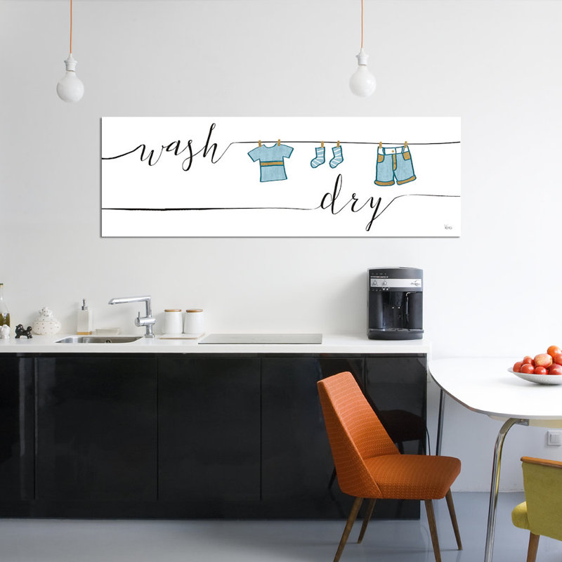 " Wash And Dry II " by Veronique Charron, 12" H x 36" W x 1.5" D, Wrapped Canvas