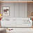 Upholstered Platform Bed With Guardrail And Charging Station