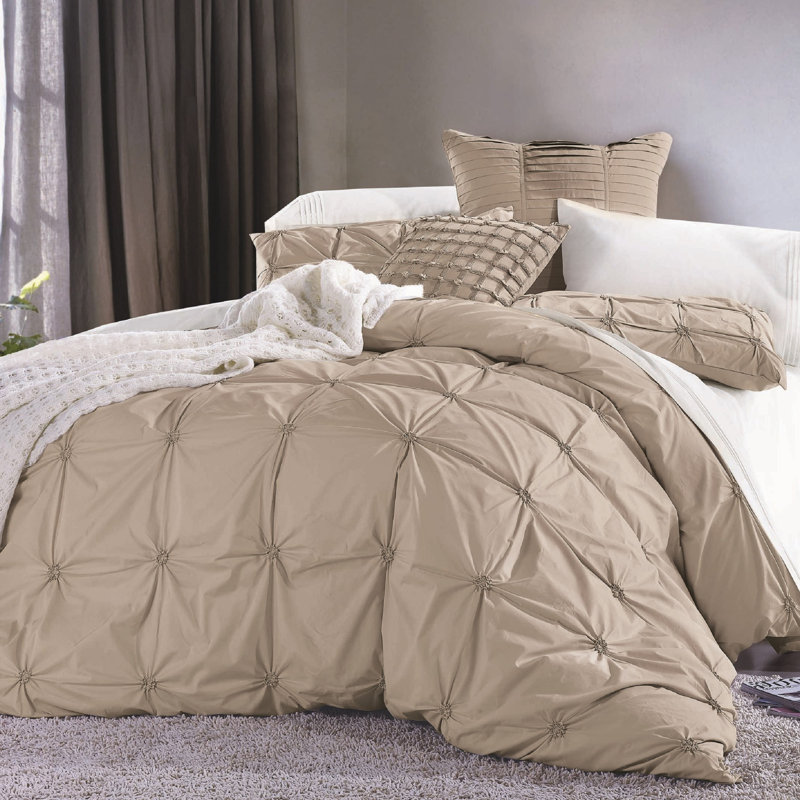 Basile Cotton Satin Duvet Cover, Taupe, King