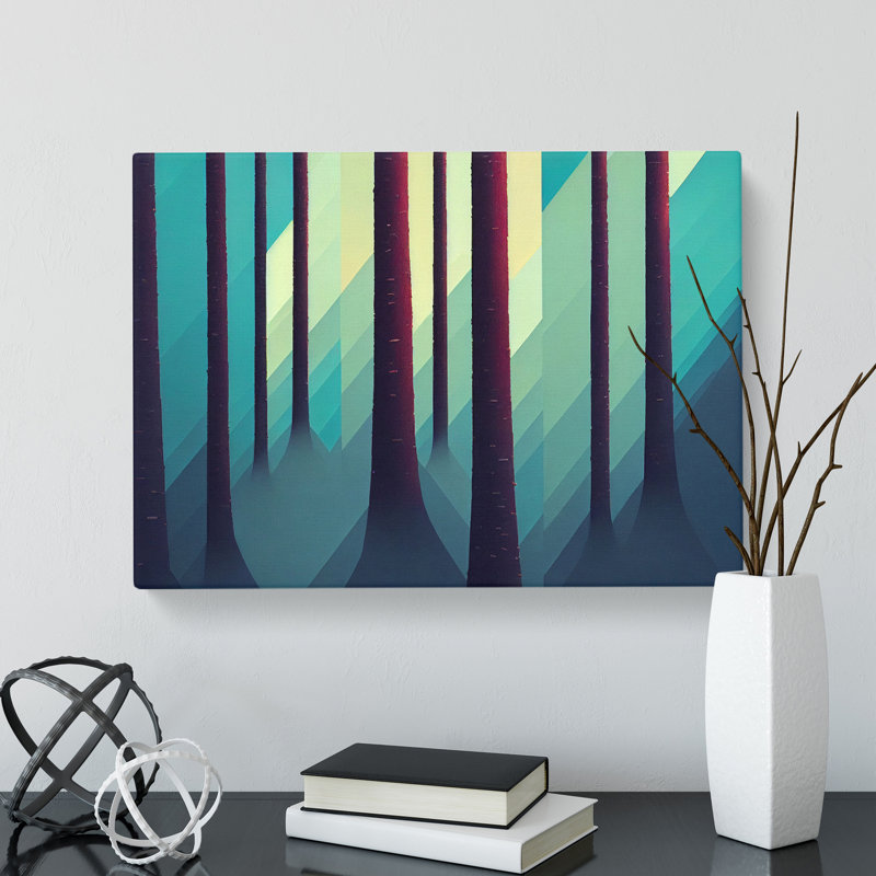 Bold Abstract Pine Tree Forest Vol.5 - Wrapped Canvas, 40cm H x 60cm W x 3cm D