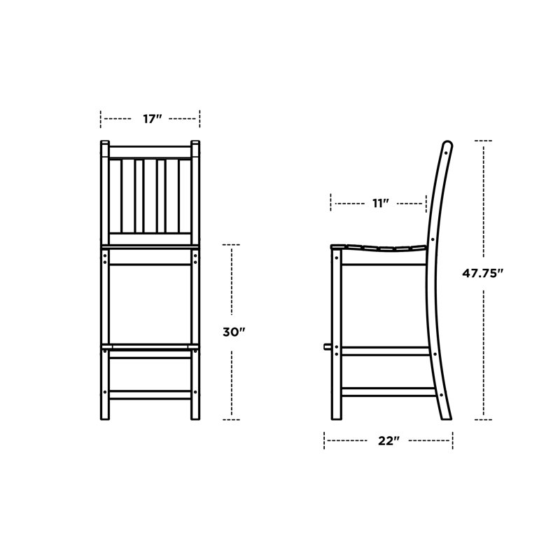 Chaise d'appoint de jardin Lakeside POLYWOOD, Teck