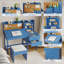 Ensemble de bureau et chaise pour enfants avec tiroirs de rangement pour chambre à coucher ou salon-1430735504