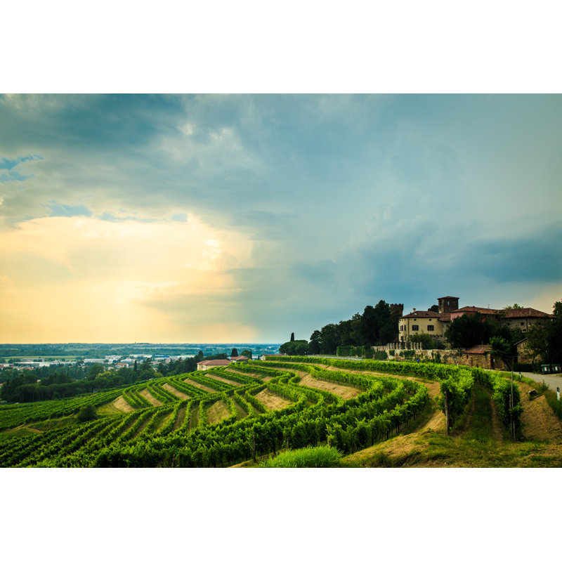 Vineyard storm 1 Piece Wrapped Canvas Wall Art, 20cm H x 30cm W