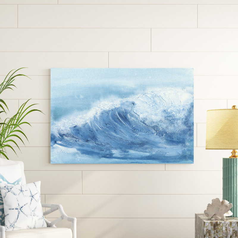 «In The Blue III» par Chris Paschke - peinture sur toile tendue, H 32 po x l 48 po x P 1,25 po