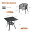 Ensemble bistro pour 2 personnes avec table carrée 27,6 po et 2 chaises en rotin avec coussins et coussins Gillette-131408098