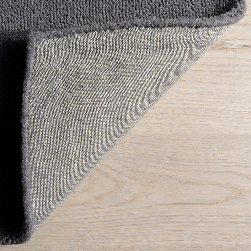Gray Handmade Wool Tufted Striped Rectangular Area Rug