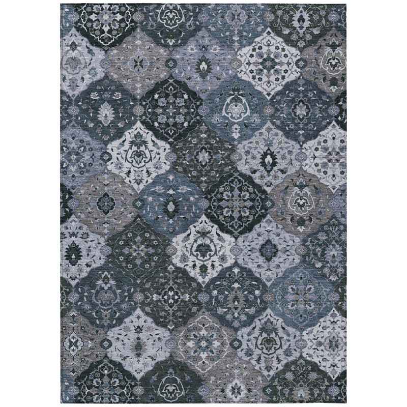 Machine Washable Indoor/Outdoor Matteson ACN2292 Panel Rug, Rectangle 9' x 12'