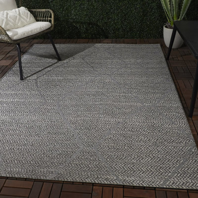 Tapis d'intérieur / extérieur gris Yockey