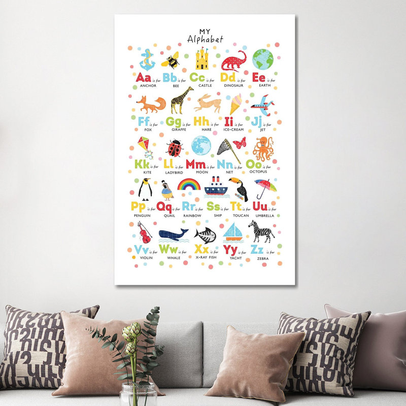 Bright Alphabet - Wrapped Canvas Print, 152.5 cm H x 101.5 cm W