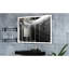 Miroir de salle de bain 60 po x 40 po avec cadre en aluminium à DEL, imperméable, 3 modes de couleur, système de commande tactile intelligent avec fonctionnalité surdimensionnée, stable et fiable