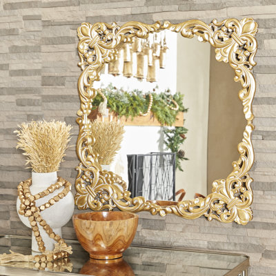 Miroir de plancher audacieux et orné de 28 po x 1 po x 48 po Audranna