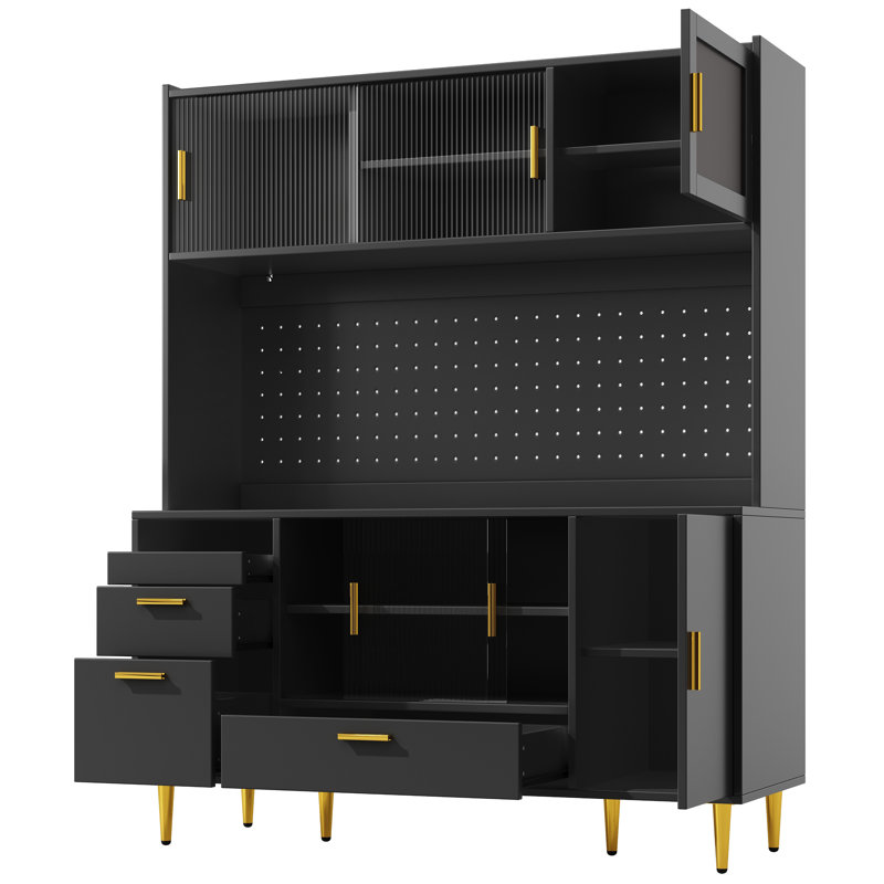 LED Display Black Storage Cabinet