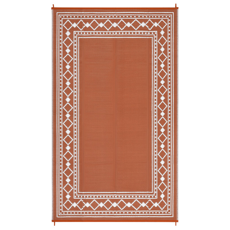 Large Waterproof Outdoor Rug Reversible Polypropylene Patio Carpet, Easy Clean, All-Weather, UV Protected, Non-Slip, Modern Boho Mat