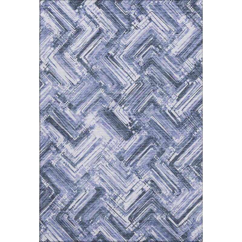 Premium Machine Washable Cerrito Blue Rug, Rectangle 10' x 14'