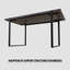 Table de salle à manger rectangulaire 59 po industrielle et moderne 59 po, plateau en bois d'ingénierie de 1,5 po d'épaisseur (finition bois clair / noir) et pieds en métal noir, 4 à 6 places, pour la salle à manger de la cuisine