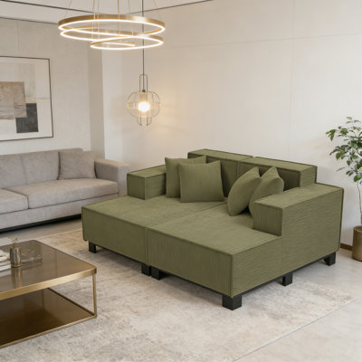 Chaise longue rembourrée avec 4 coussins