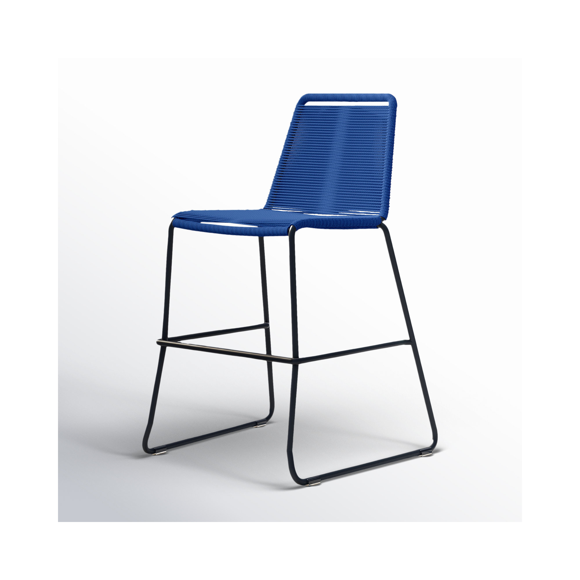 Huron Outdoor Bar Stool, Blue, Counter Stool (26" Seat Height)