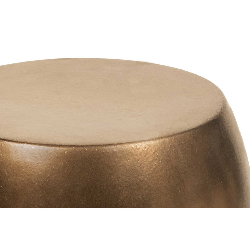 Provenance Signature Outdoor Round Side Table, Ore/Gold