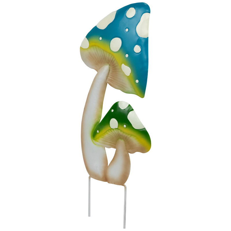 Statue de jardin double champignon