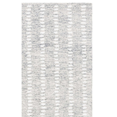 Verree Abstract Hand Tufted Wool/Chenil/Cotton Abstract Rug in Ivory/Gray