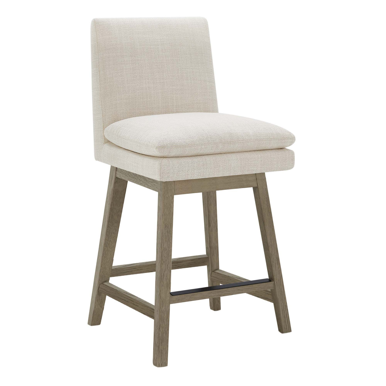 Bethea 27" Swivel Bar Stool, Effie Linen Performance Linen