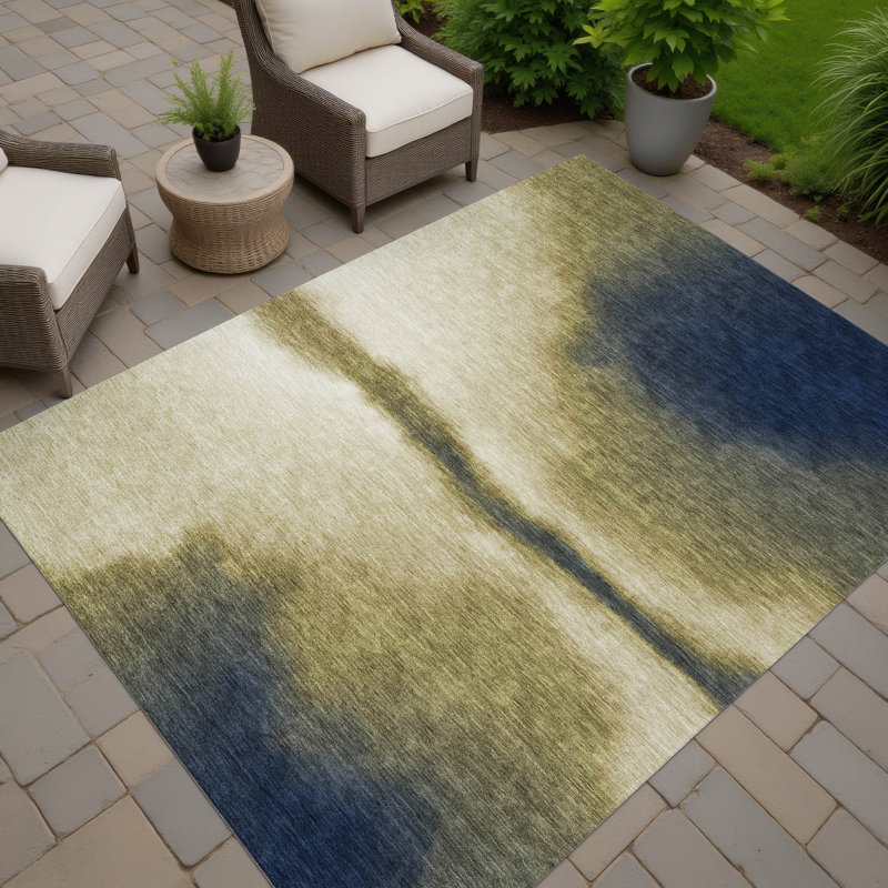 Machine Washable Indoor/Outdoor Lockway ACN2419 Abstract Rug, Rectangle 5' x 7'6"