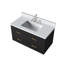 Meuble-lavabo simple blanc 36 po X P 22 po D, dessus en quartz blanc et ensemble de robinet-117825149