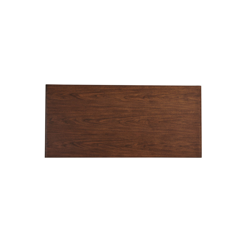 Cassina 56'' Transitional Home Office Desk in Rich Walnut with Drawers