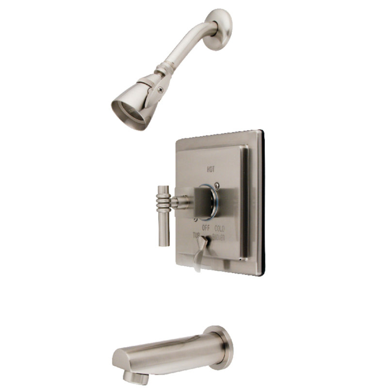 Robinet de baignoire et douche thermostatique, Nickel brossé