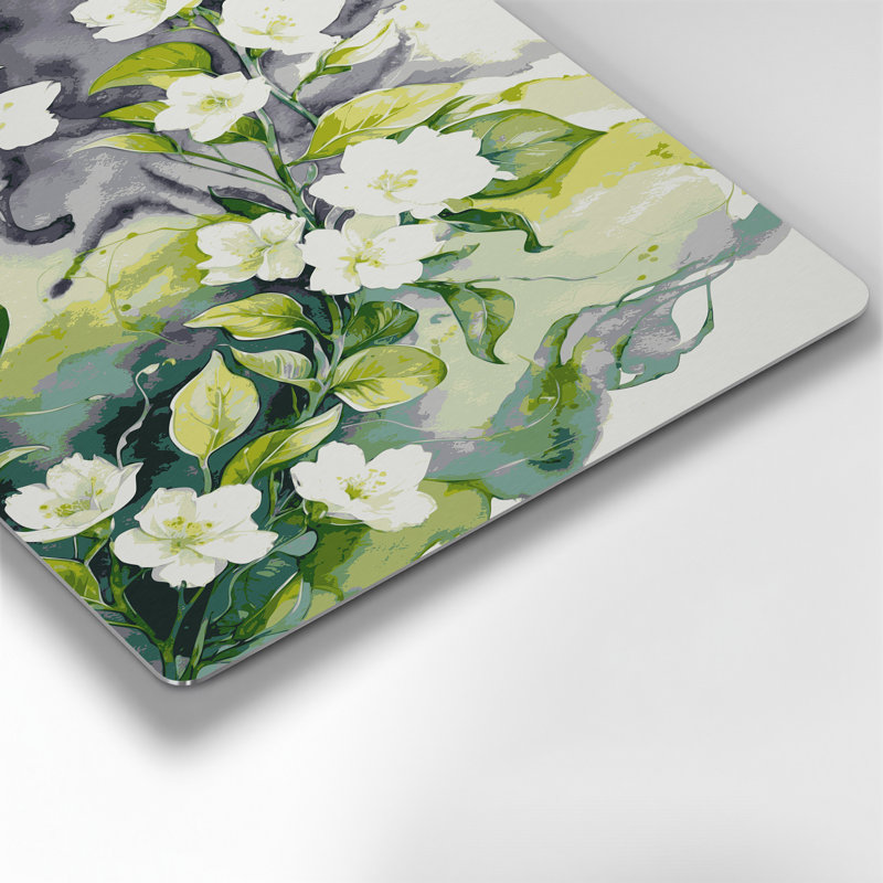 Art mural en métal Botanical Jasmine, H 132 po x l 168 po x P 0,05 po