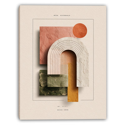 Layered Geometry-Wrapped Canvas Wall Art