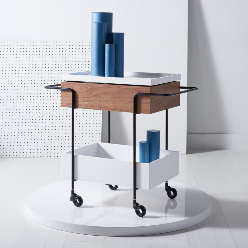 Samyha Wood Bar Cart, White